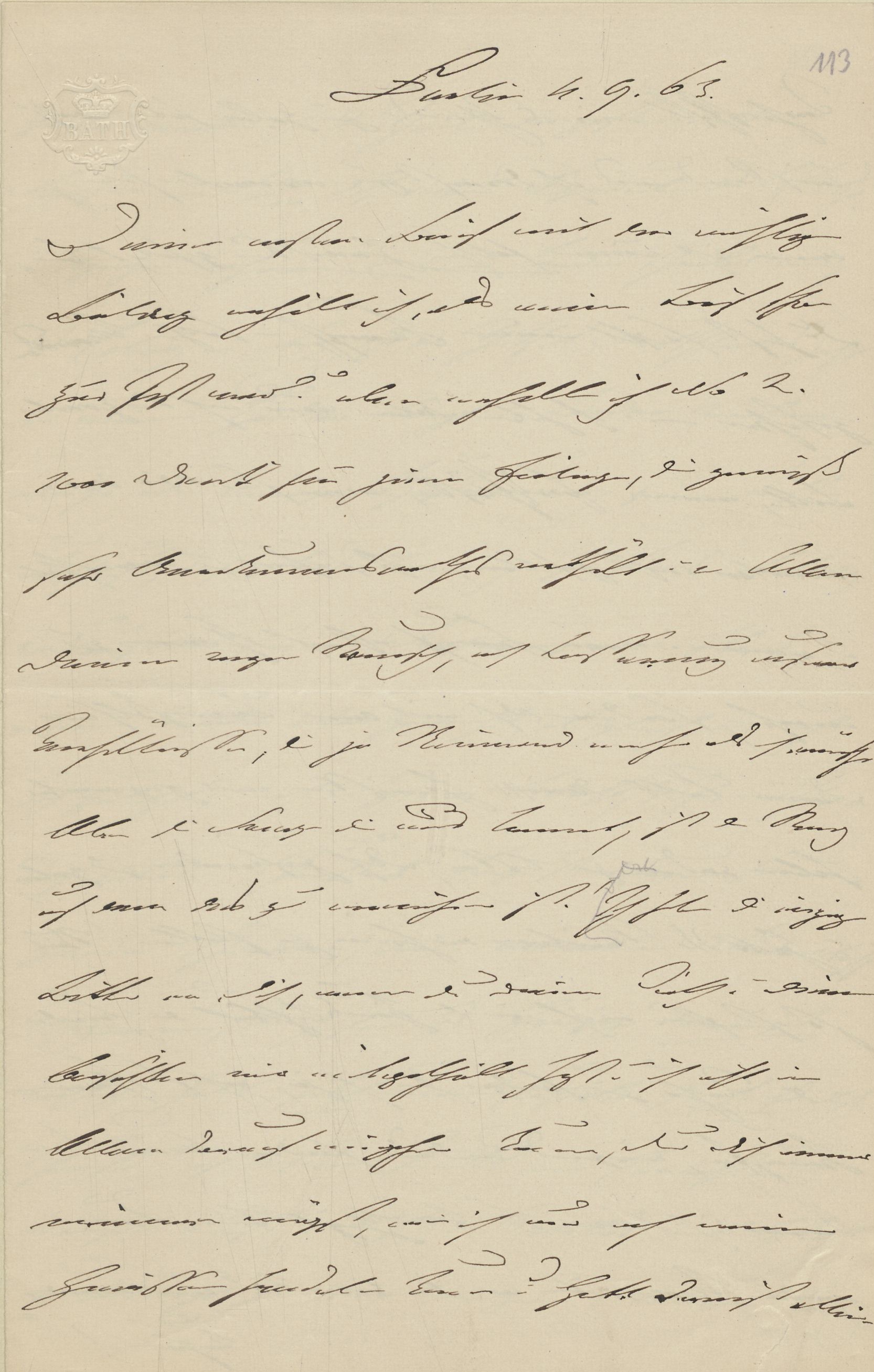 Brief von Wilhelm an Augusta vom 04.09.1863